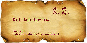 Kriston Rufina névjegykártya